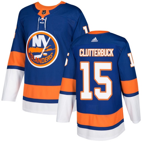 Adidas Men NEW York Islanders 15 Cal Clutterbuck Royal Blue Home Authentic Stitched NHL Jersey